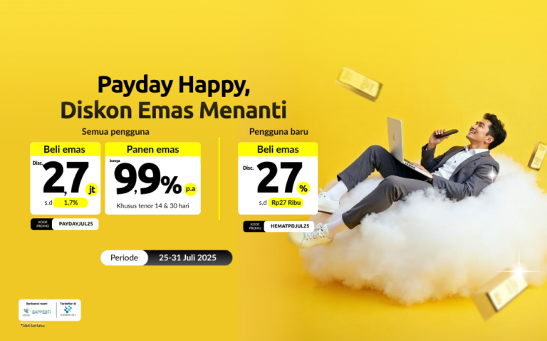 Don't miss out on extra profits during payday! 💸✨ There is a gold discount of up to IDR 2,700,000. You will automatically make a profit! 😱